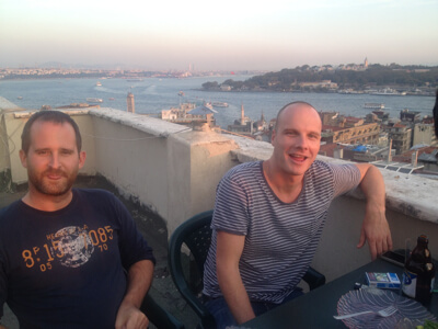 Dinner with friends in Istanbul, Turkey